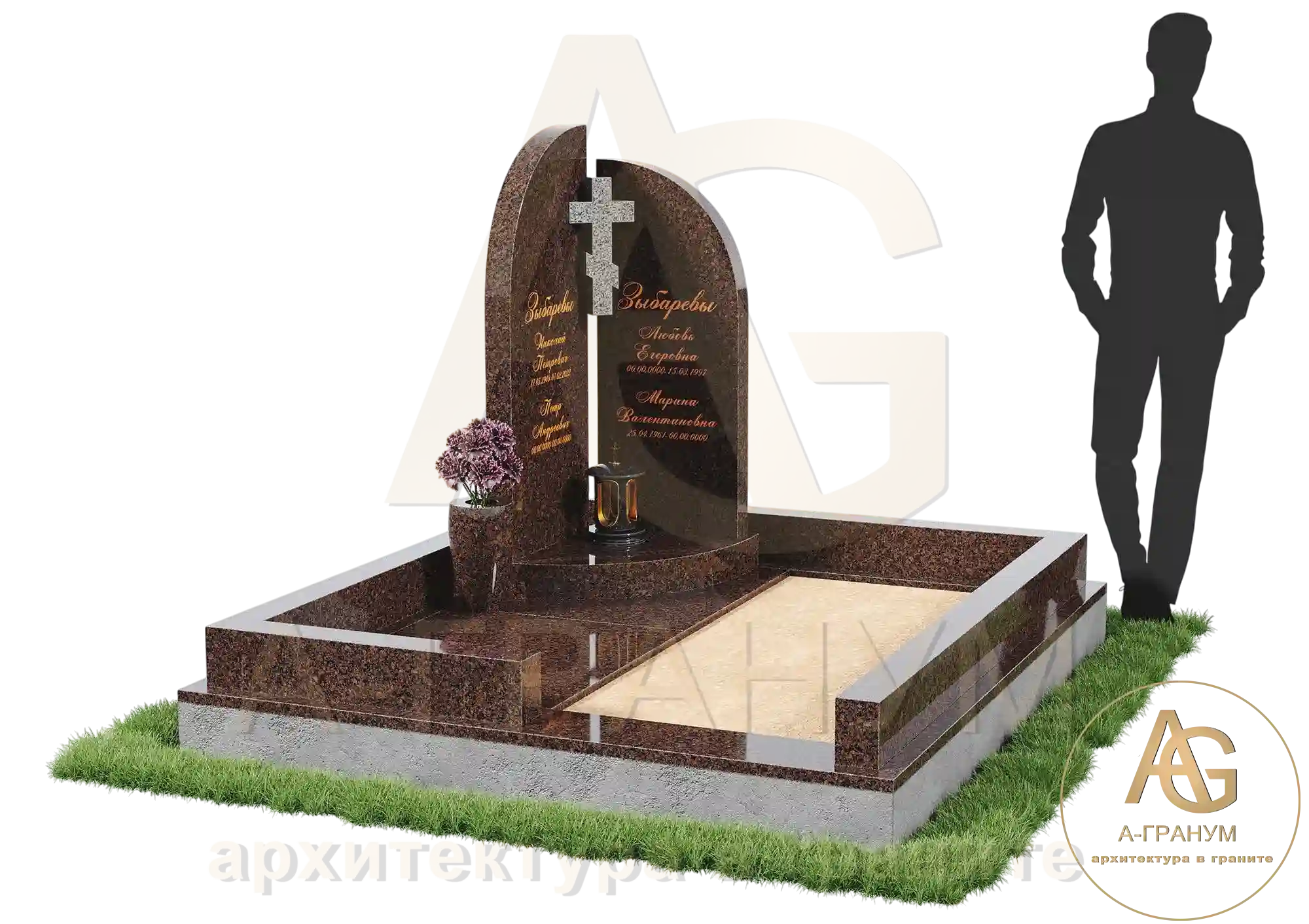 Элитный угловой памятник №92